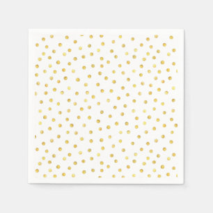 Elegant Gold Foil Confetti Dots Napkin