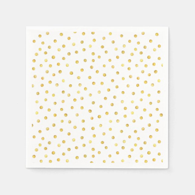 Elegant Gold Foil Confetti Dots Napkin (Front)