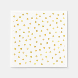 Elegant Gold Foil Confetti Dots Napkin