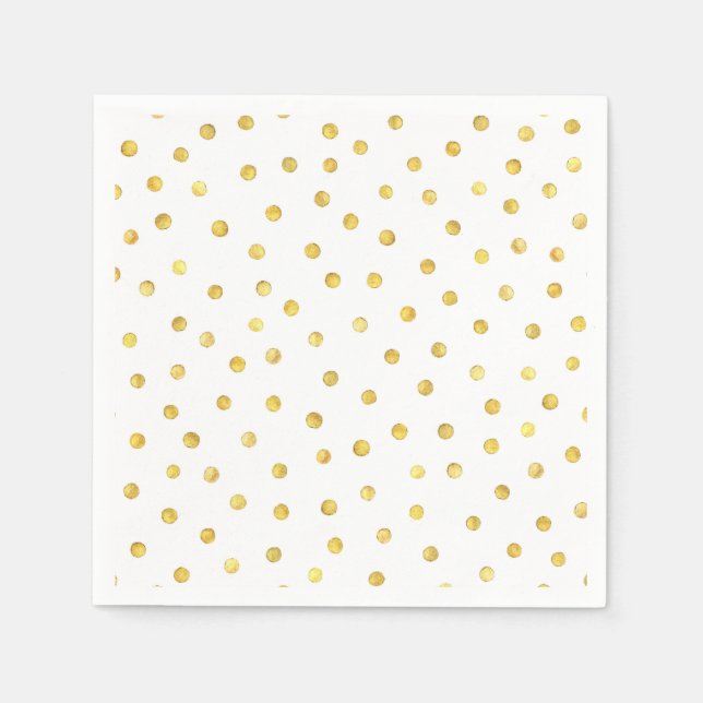 Elegant Gold Foil Confetti Dots Napkin (Front)