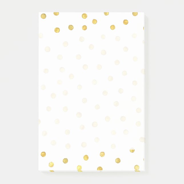 Elegant Gold Foil Confetti Dots Post-it Notes (Front)