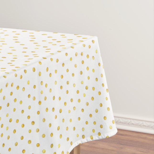 Elegant Gold Foil Confetti Dots Tablecloth (In Situ)