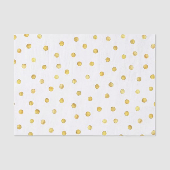 Elegant Gold Foil Confetti Dots Tissue Paper (Front)