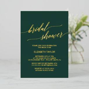 Elegant Gold Foil   Emerald Green Bridal Shower