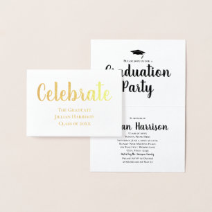 Elegant Gold Foil Graduation Party Invitation