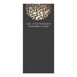 Elegant Gold Foil Look Circles Stylish Black Rack Card
