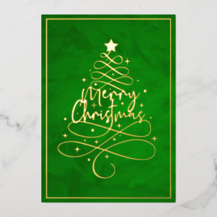 Elegant Gold Foil Merry Christmas Holiday Card
