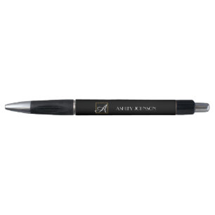 Elegant Gold Foil Monogram Pen for School or Work