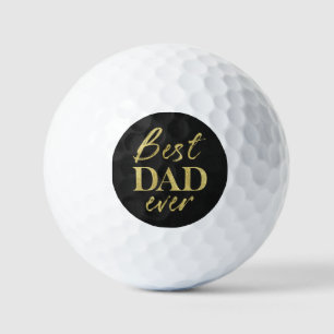 Elegant Gold Foil On Chalk Father's Day Golf Balls