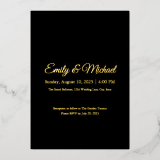 Elégant Gold Foil personnalisé mariage invitation