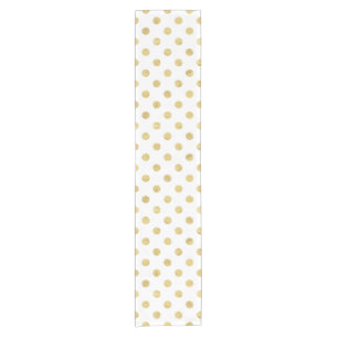 Elegant Gold Foil Polka Dot Pattern - Gold & White Short Table Runner