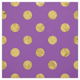 Elegant Gold Foil Polka Dot Pattern - Purple Fabric