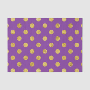 Elegant Gold Foil Polka Dot Pattern - Purple Tissue Paper