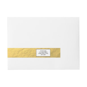 Elegant Gold Foil Printed Wraparound Address Label