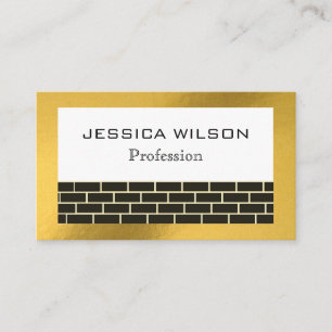 Elegant gold foil stone construction business card