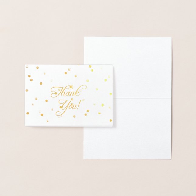 Elegant Gold Foil Thank You Notes Card (Display)