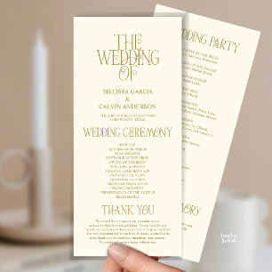 Elegant Gold Foil Typography Wedding Program