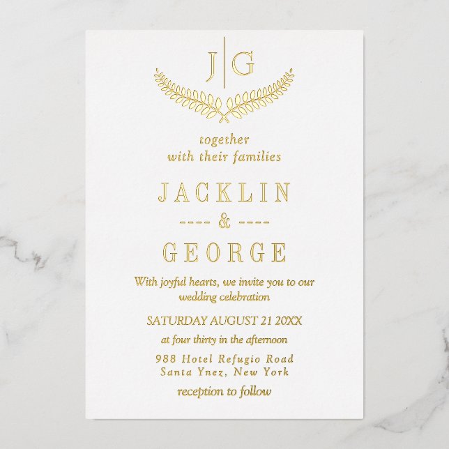 Elegant Gold Foil Wedding (Front)