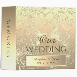 Elegant Gold Foil Wedding Album Binder