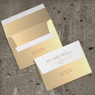 Elegant Gold Foil Wedding Envelope