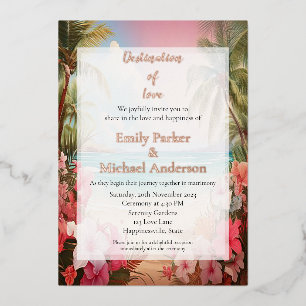 Elegant gold foil wedding invitation