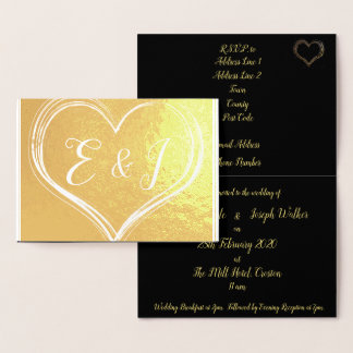 Elegant Gold Foil Wedding Invitation