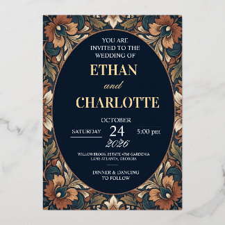Elegant Gold Foil Wedding Invitation