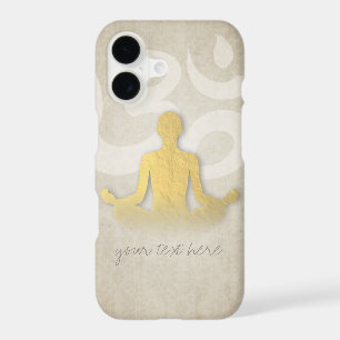 Elegant Gold Foil Yoga Meditation Pose Om Symbol