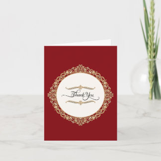 Elegant Gold Formal Calligraphy Script Thank You Invitation