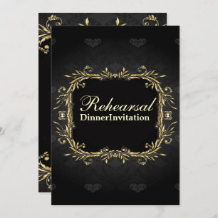 Elegant Gold Formal Rehearsal Dinner Invitation