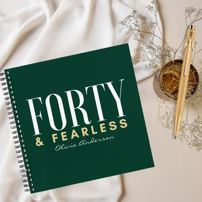 Elegant Gold FORTY & Fearless, Custom Journal (Creator Uploaded)