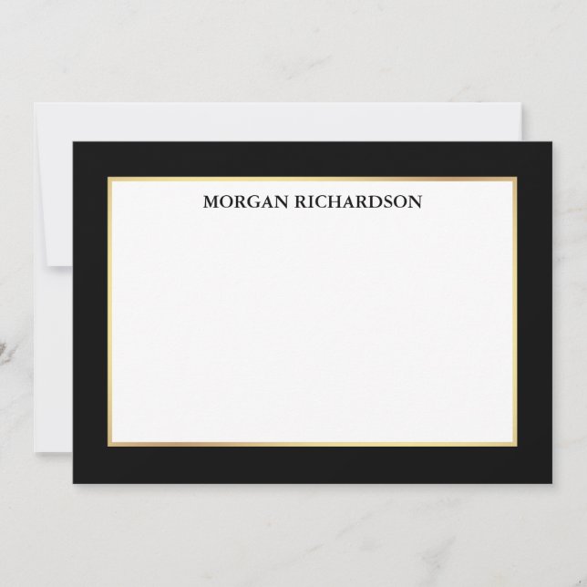 Elegant Gold Frame Black White - Choose Size -  Card (Front)