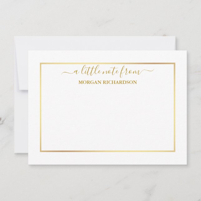 Elegant Gold Frame - Choose Size - Personalized Card (Front)