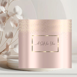 Elegant Gold Frame,Confetti Rose Gold Discount Card