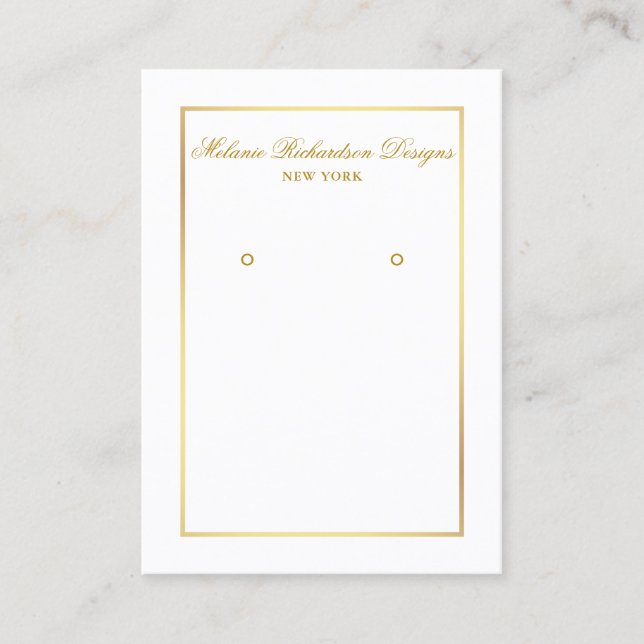 Elegant Gold Frame Earring Display Card (Front)
