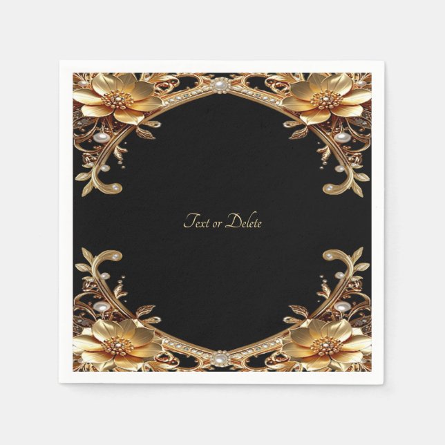 Elegant Gold Frame Napkin (Front)