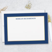 Elegant Gold Frame Navy Blue - Choose Size -