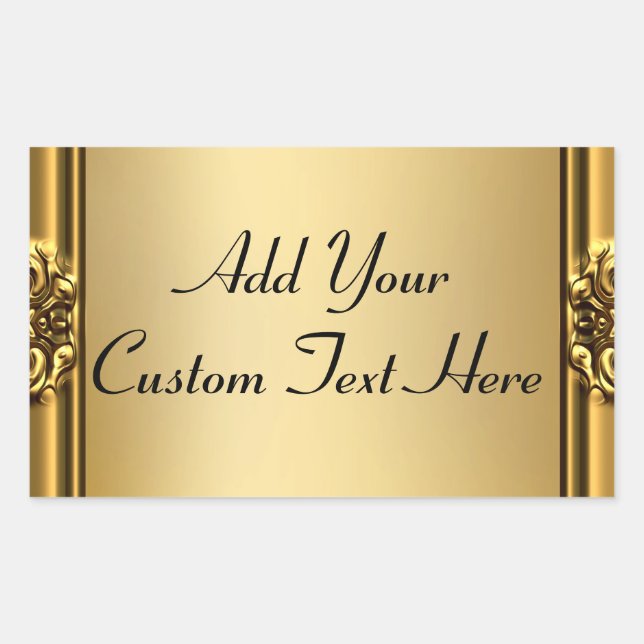 Elegant Gold Frame On Gold Stickers (Front)