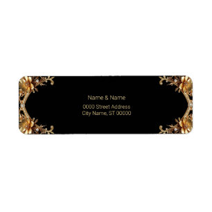 Elegant Gold Frame Return Address Label