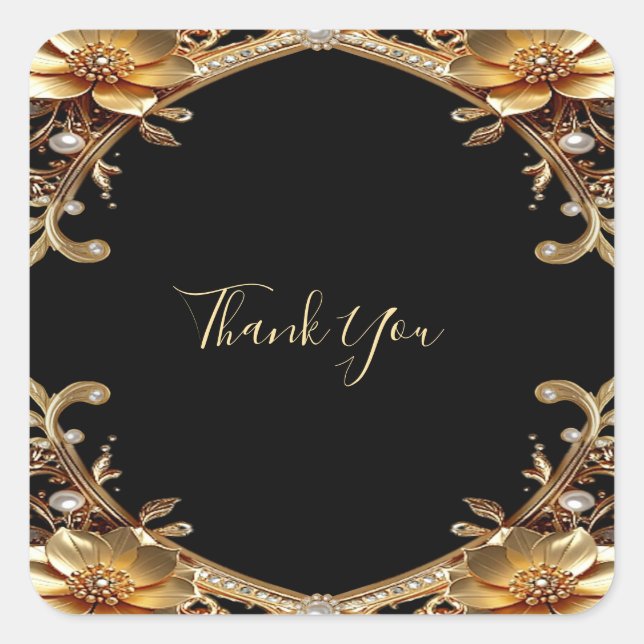 Elegant Gold Frame Sticker (Front)