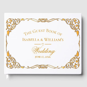 Elegant Gold Frame Wedding Guest Book