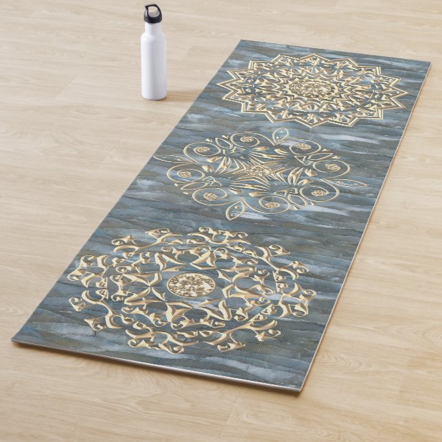 Elegant Gold Gems Mandala Yoga Mat (In Situ)