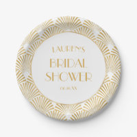 Elegant Gold Geometric Art Deco Bridal Shower