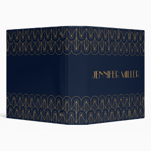 Elegant gold geometric Art Deco design Binder