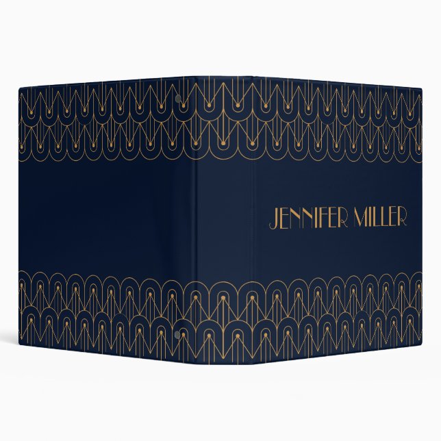 Elegant gold geometric Art Deco design Binder (Background)