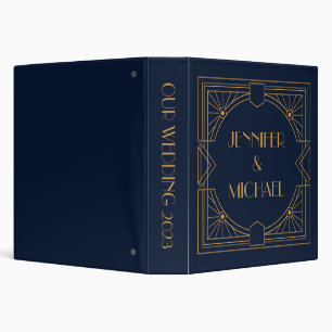 Elegant gold geometric Art Deco design  Binder