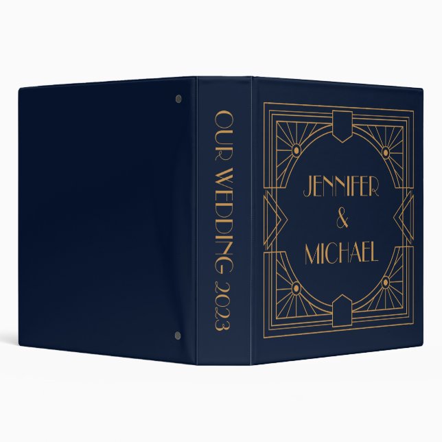 Elegant gold geometric Art Deco design  Binder (Background)