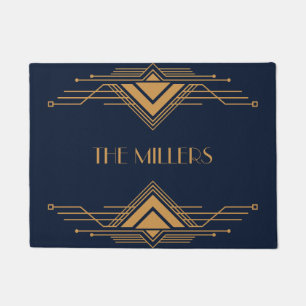 Elegant gold geometric Art Deco design Doormat
