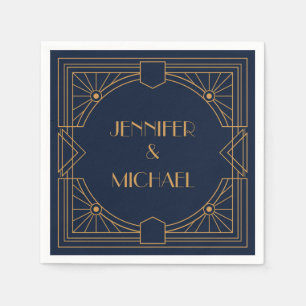 Elegant gold geometric Art Deco design Napkin