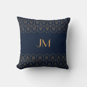 Elegant gold geometric Art Deco design Throw Pillow